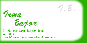 irma bajor business card